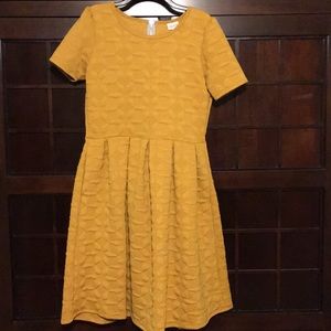 LulaRoe Amelia Mustard Dress